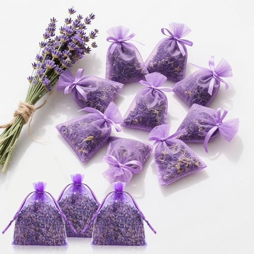 200g Lavanda Seca Natural,20 Bolsas de Tela, Bolsitas de Lavanda...