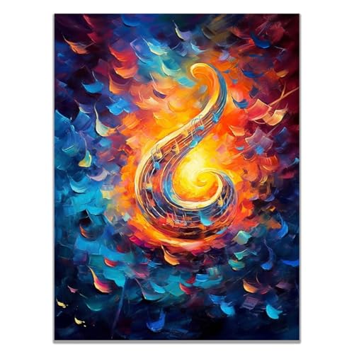 Tableau Toile Musique Abstraite 60x90cm Décoration Murale Moderne sans Cadre pour Salon