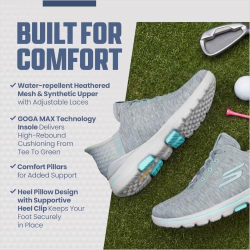 Image of Skechers Womens Go Walk 5 Relaxed Fit Slip-in Golf ShoeSneaker | Golf, Slip-ins, GOGA MAX, Water-Repellent, Spikeless, Relaxed Fit, Breathable, Lightweight, Soft Stride Cushioning