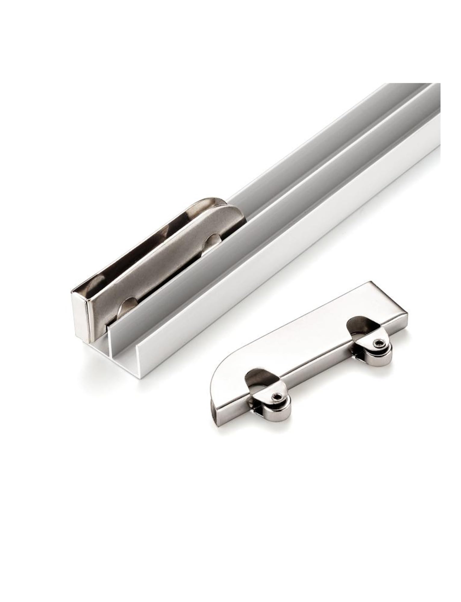 Generico Binario for Porta Scorrevole in Vetro da 5 mm - Guida in Lega di Alluminio a Doppio Canale con Cuscinetti in Acciaio Inossidabile, Design con scanalatura a Forma di Montagna(120cm/47.2in)
