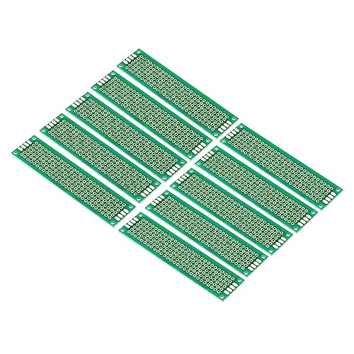 PATIKIL 3.1 x 0.8 PCB Scheda Circuito, 24pz Prototipo Pannello Perimetrale Saldatura Schede per Saldatura e Elettronico Progetto Circuito Schede Saldabile Scheda Sicurezza, Verde