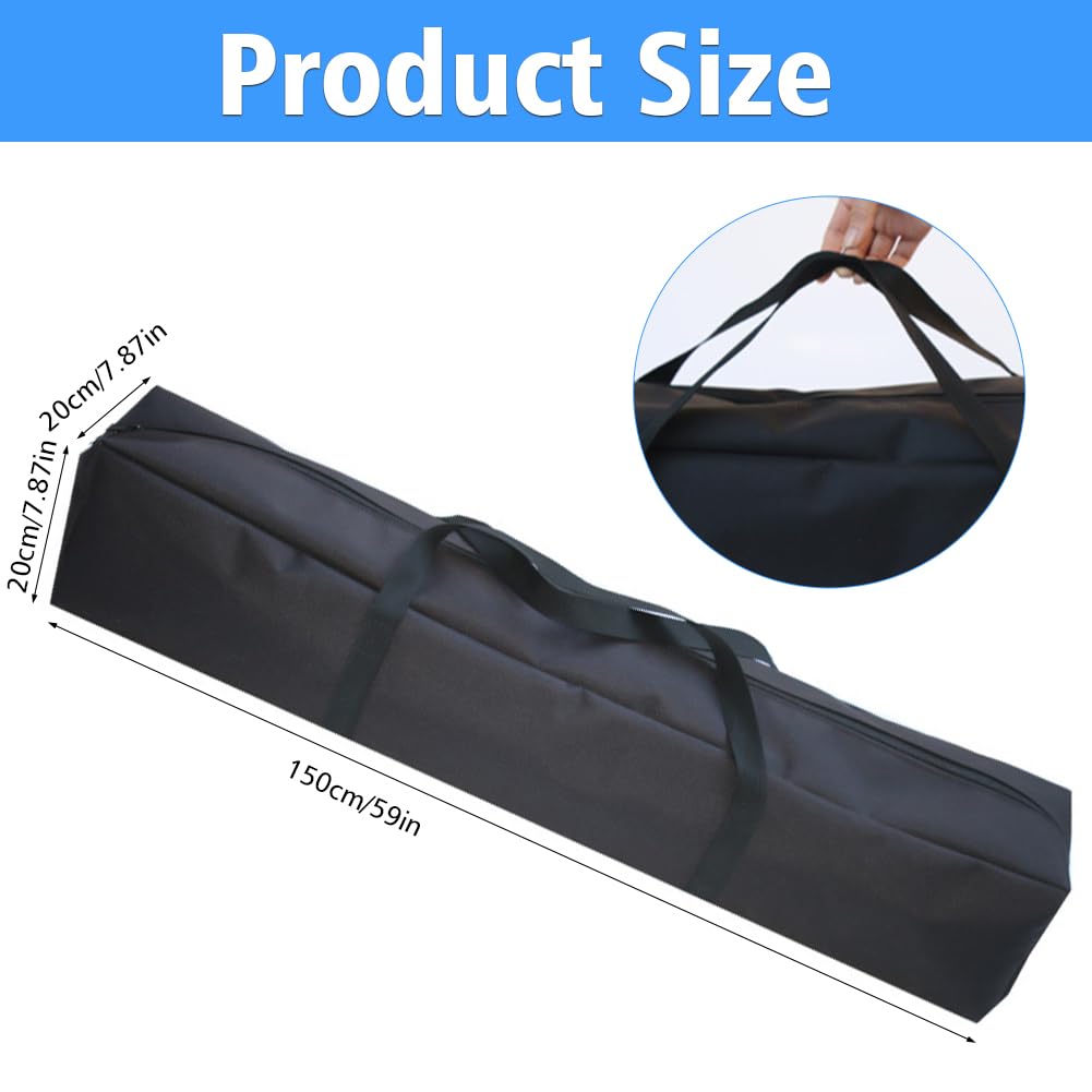 Borsa multifunzione per aste da tenda, borse portatili e tripod, 150 x 20 cm, robusta custodia da campeggio, Nero