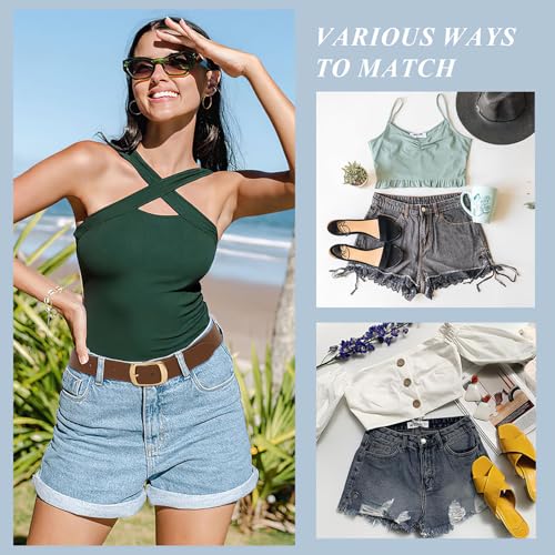 Image of WHIPPY Women Leather Belts for Jeans Pants Fashion Dress Belt for Women with Solid Pin Buckle