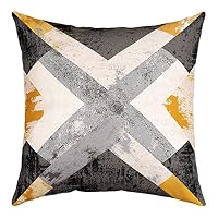 Loussiesd Set 4 Federe Per Cuscino 45x45 Cm - Triangoli Geometrici Grigio Verde Nero - Cuscini Decorativi Soggiorno Con Cerniera