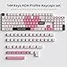 Guffercty kred Cute PBT XDA Keycaps 144 Keys Pink Heart Custom Keycaps 75 Percent Keyboard Keys Caps with keycap Puller for Mechanical Keyboards （Pink Plastic）