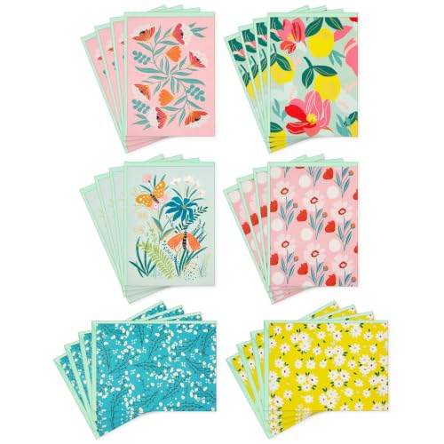 Hallmark Variedade de cartões em branco, flores vintage (24 cartões com envelopes)