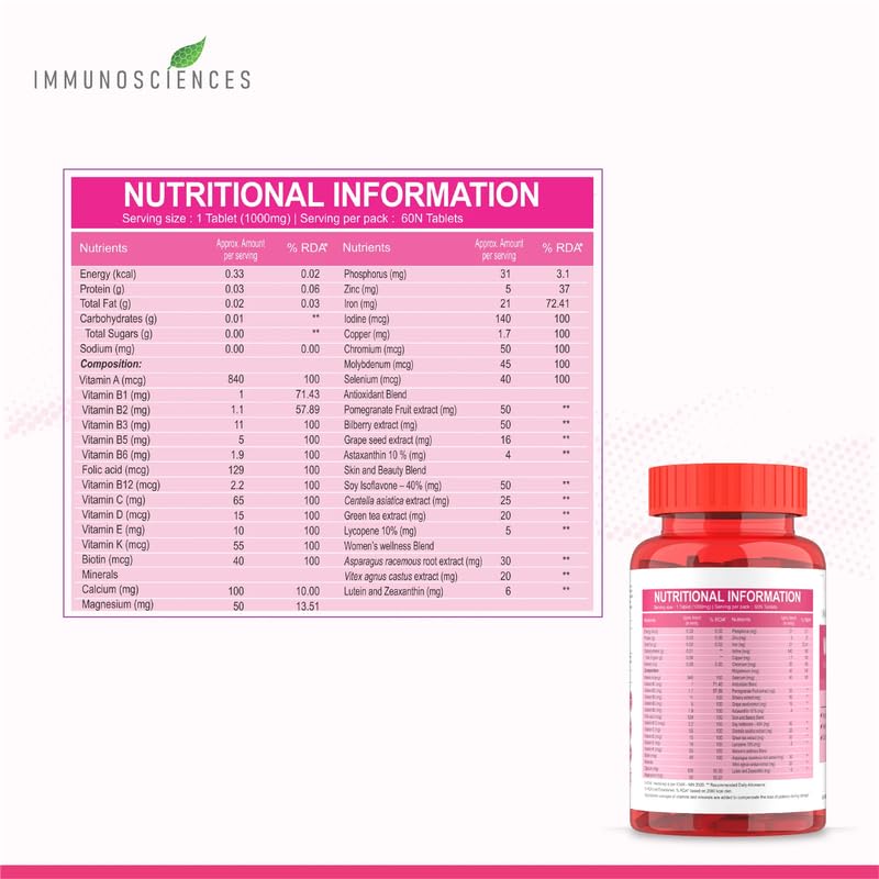 Female Superfood Multivitamin - Daily Nutrition and Energy Booster | Hormonal balance by vitamins and mineral immunoscons required for women's health, immunity, skin, hair and hormonal balance Female Superfood Multivitamin - Daily Nutrition and Energy Booster | Hormonal balance by vitamins and mineral immunoscons required for women's health, immunity, skin, hair and hormonal balance