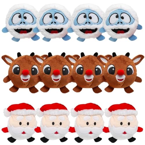 Fun Express Rudolph The Red-Nosed Reindeer Assorted Design Round Plush Stuffed Characters, 5' (12 Pcs.) - Perfect for Christmas Party Favors, Stocking...