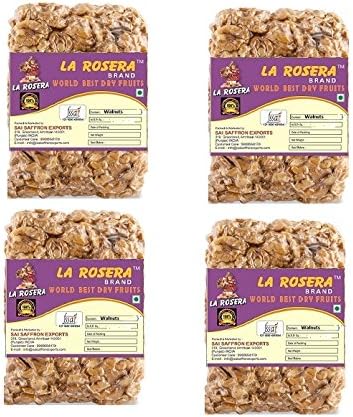 La Rosera Light Premium Walnuts (Akhrot) 1Kg (250gm x 4)-Without Shell.