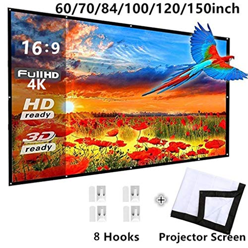 Funda plegable para proyector 16:9 de 60 pulgadas blanca para proyección al aire libre y en casa miniatura 2