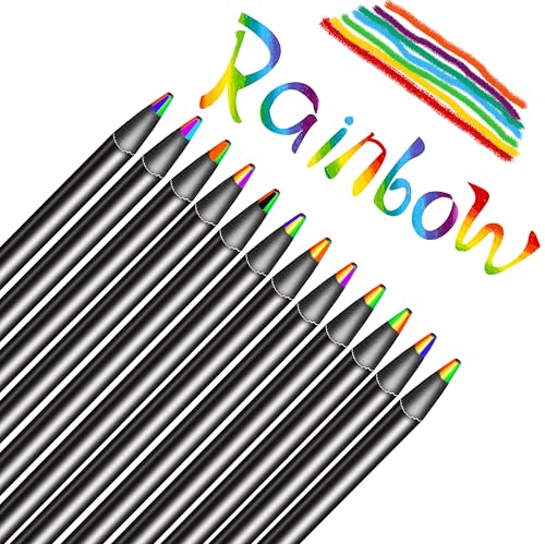 24 Pcs Rainbow Pencils, 7-Color Rainbow Color Pencil Art Supplies,