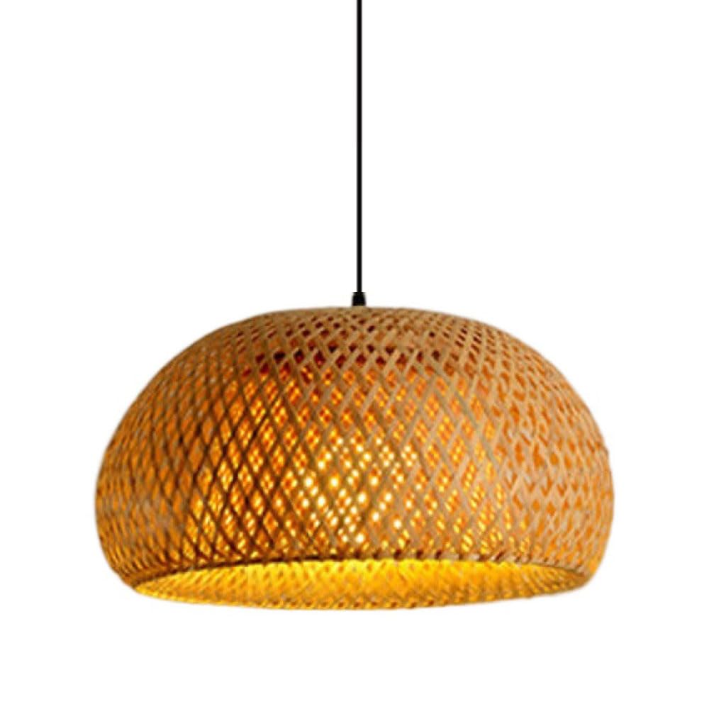 Lustre suspension bambou rotin osier luminaire suspendu réglable E27 cuisine bar
