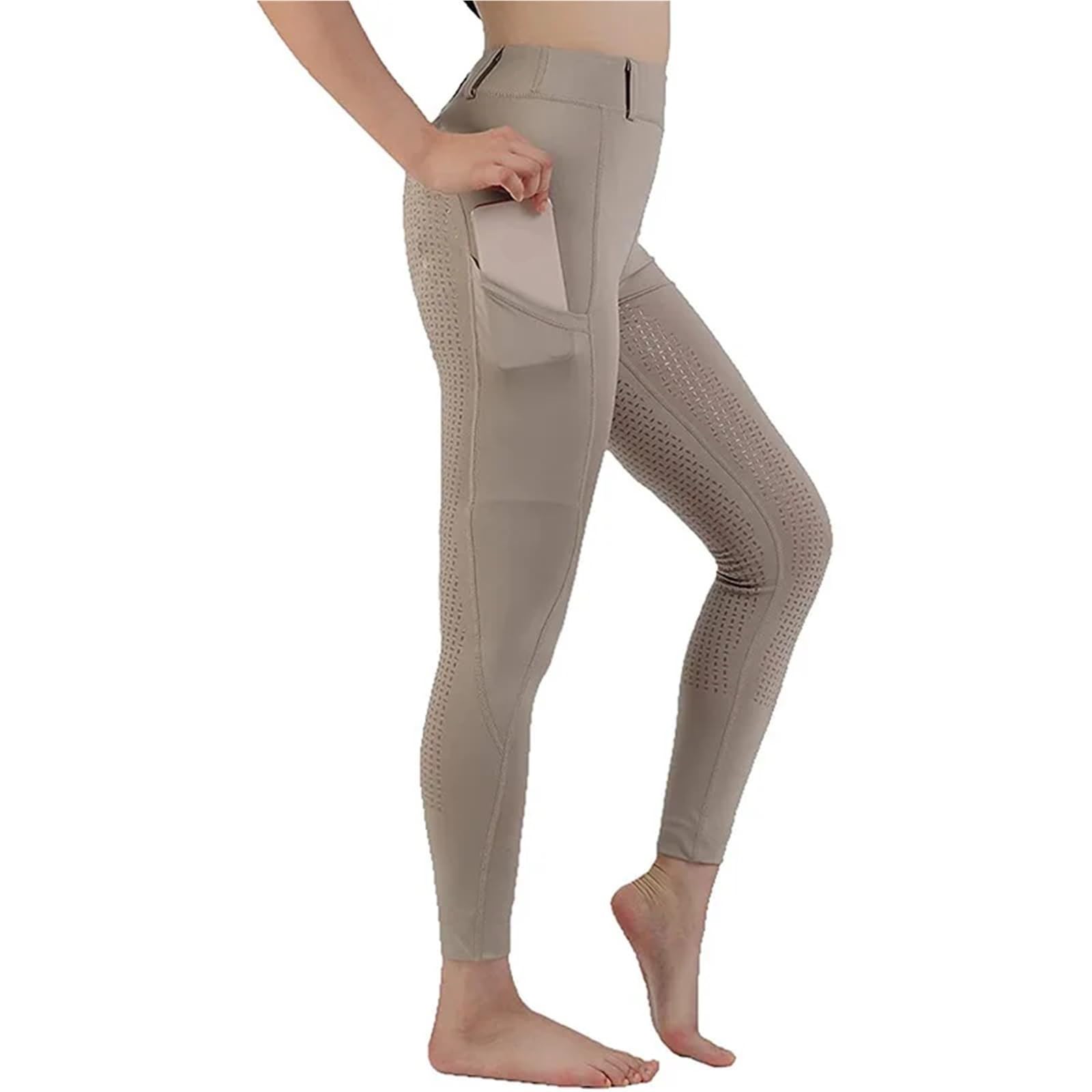 Pantaloni da Equitazione in Silicone con Seduta Completa, Anti-Pilling, Pantaloni Donna, Abbigliamento per La Guida Quotidiana
