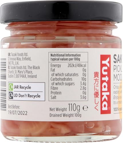 Yutaka Sakurazuke 110g | Pink Pickled Radish | Crisp, Sweet & Sour Japanese-Style Pickle | Vegan-Friendly, 100% Natural | Perfect for Sushi, Onigiri & Snacks