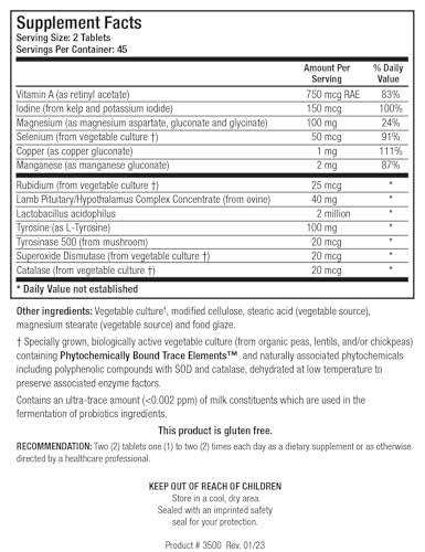biotics research thyrostim endocrine support balance thyroid hormones t3 t4 aid thyroid gland boost metabolism aid in digestion support nervous system 90 tablets
