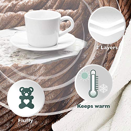 Beautissu Coperta Plaid Sherpa Double-Face 150x200...