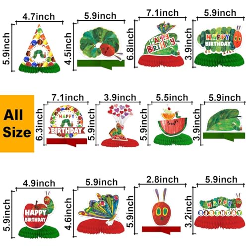 Cartoon Very Hungry Little Green Caterpillar Happy Birthday Honeycomb Centerpieces Insects Theme Gif