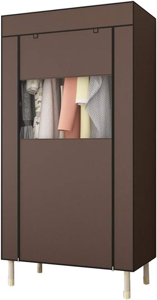 Cloth Wardrobe Clothes Closet, Simple Portable Closet Wardrobe Storage Closet Standing Closet Fabric Cabinet Portable Wardrobe,Brown_85*50 * 190cm