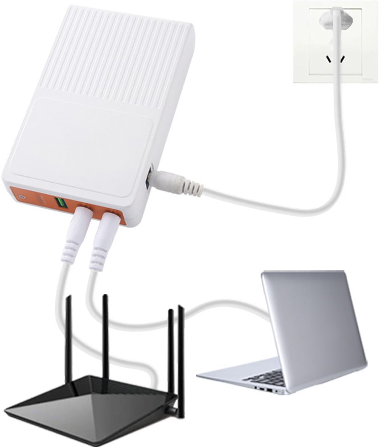 Walfront 10, 400mAh Mini UPS Power Supply 6 Hours Battery Backup for Routers Modems USB 5V 2A DC12V/9V 1.2A UPS Uninterruptible Power Supply for Outages