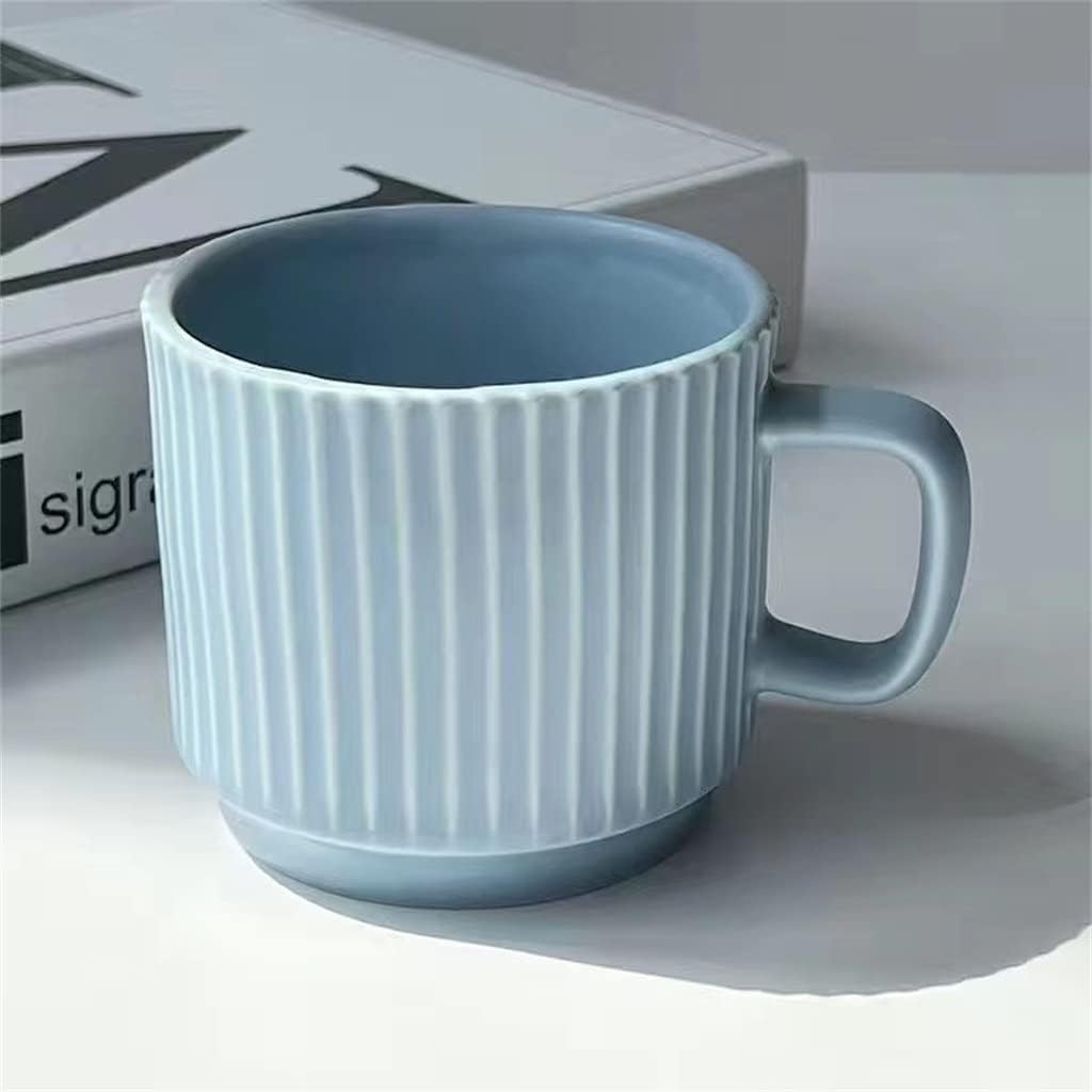 Macaron Candy Color Ceramic Mug Ins Simple Coffee Cup Gift Water Breakfast(Black)