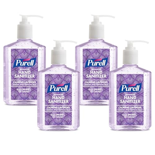 PURELL Advanced Hand Sanitizer Essentials Lavender Scent 8 fl oz Pump Bottle (Pack of 4) - 3915-06-ECDECO
