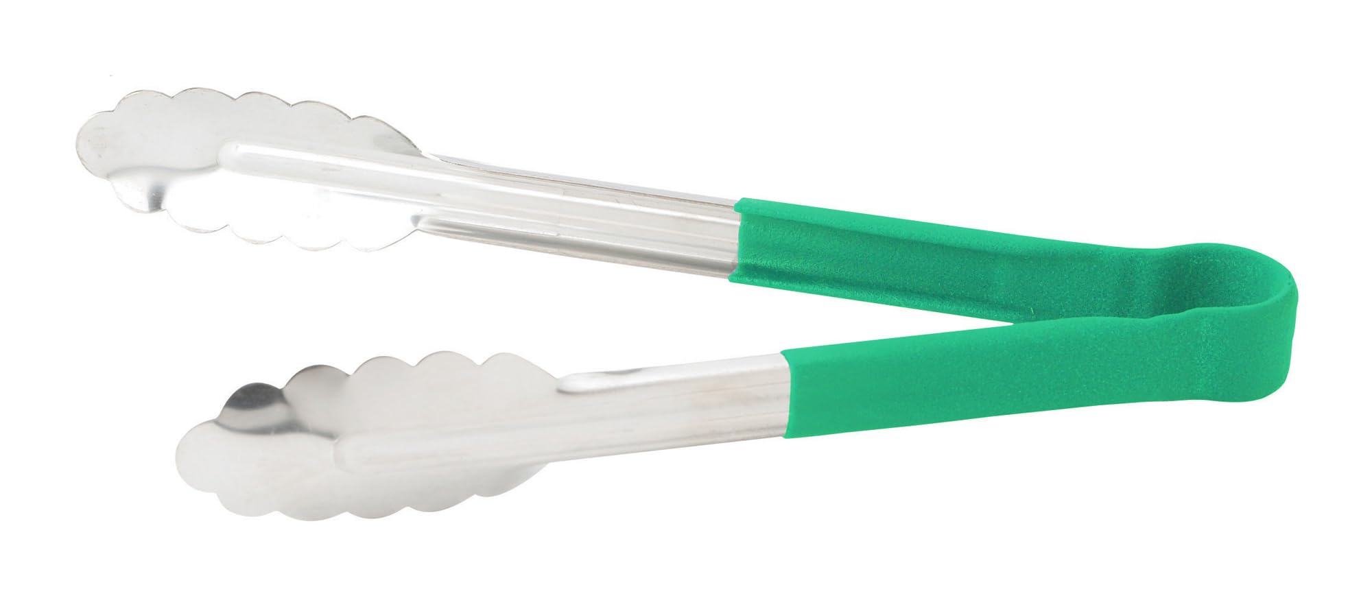 Utility Tongs Kitchen by Winco – 9-Inch, Plastic, Green, Model UTPH-9G