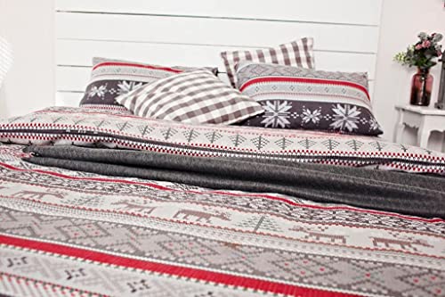Parure complète de lit en flanelle 100% coton 150x200 cm Dessins de Norvège - 8