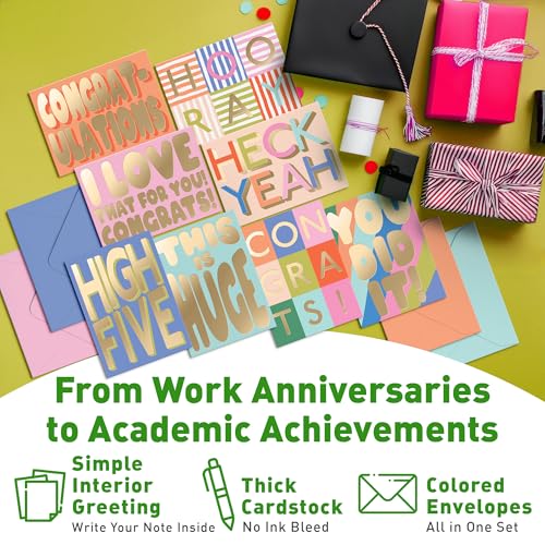 Image of Sweetzer & Orange S&O Fun Congratulations Cards with Envelopes - Colorful Congrats Card Pack of 24 - Encouragement with Envelopes - Appreciation for Coworkers - Boxed Compliment Cards - Recognition