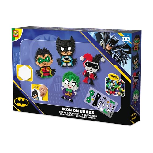 SES Creative 09361 Beedz Art - DC Batman Characters - Create Your Favourite Heroes from The DC Batman Series - Includes 1600 Beads and Pegboard