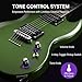 Fesley Electric Guitar: Full Size Solid Body Electric Guitars with Humbucker Pickups,Beginner Guitar for Adults with Mahogany Body,Bone Nut,Electric Guitar Kit with Gig Bag,Cable, Green