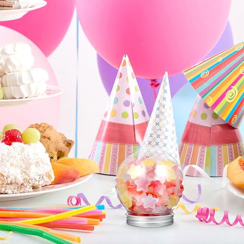 Globos de nieve transparentes para manualidades sin goteo con tapa de rosca ORFOFE 6