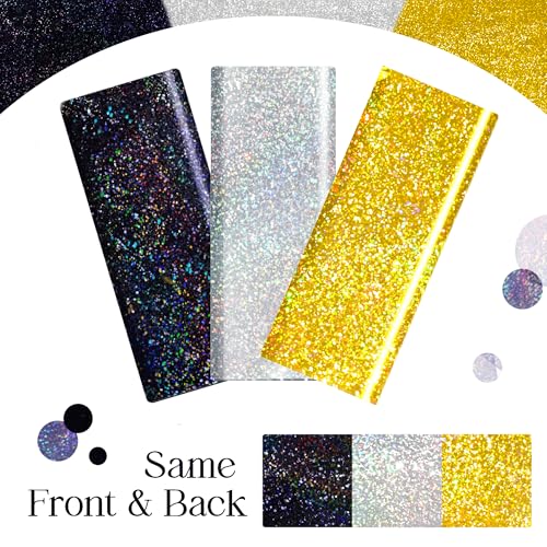 Black & Gold & Silver Holographic Tablecloth 40" x 108" Hot Pink Party Decoration Valentine's Day Birthday Party Table Decor Iridescence Plastic Table Cloth for Halloween Baby Shower Party Supplies by Just Shimmer - Image 9