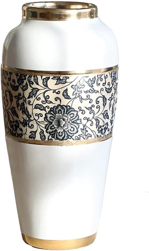 Amazon Co Jp 花瓶 花の花瓶中国のセラミック花瓶 入り口研究オフィスの花瓶 花のパターン 安定した厚い花瓶 3つの組み合わせ花瓶の装飾 色 A サイズ 19 19 17cm Color A Size 15 15 32cm ホーム キッチン