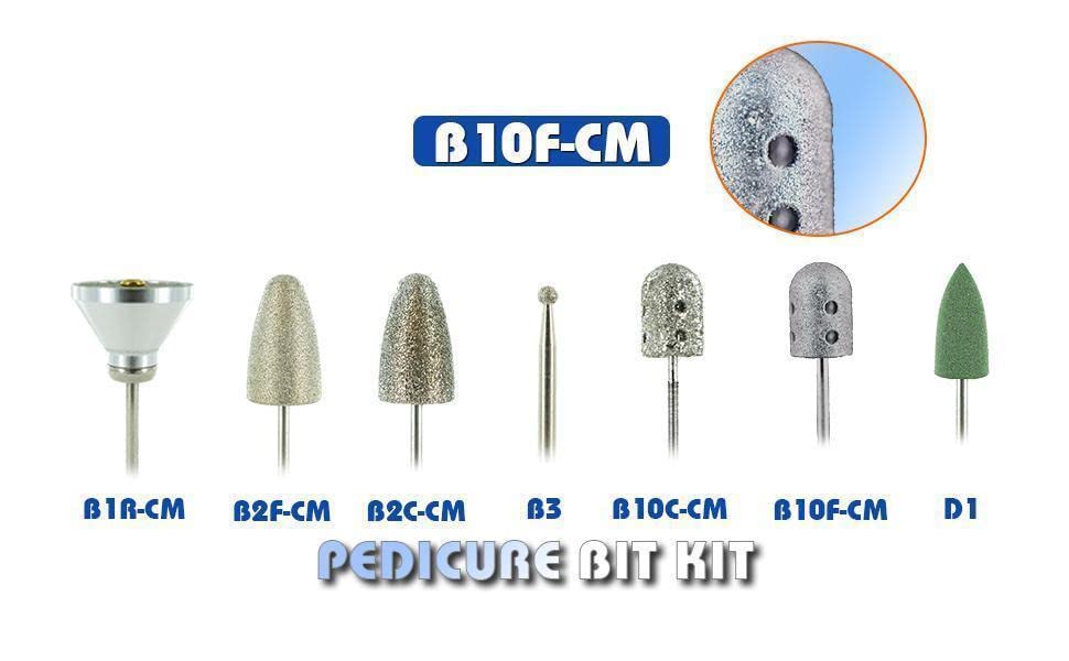 Medicool Pedicure Bit Kit | Pro Bits for Manicure and Pedicure Grinding Polishing Smoothing Nail Care | KIT-PedKit2