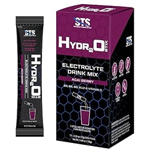 STS Hydro Stix Hydration Powder Packets Acai Berry Electrolyte Replacement Single Serving Easy Open – 10 Pack (16 Gram)