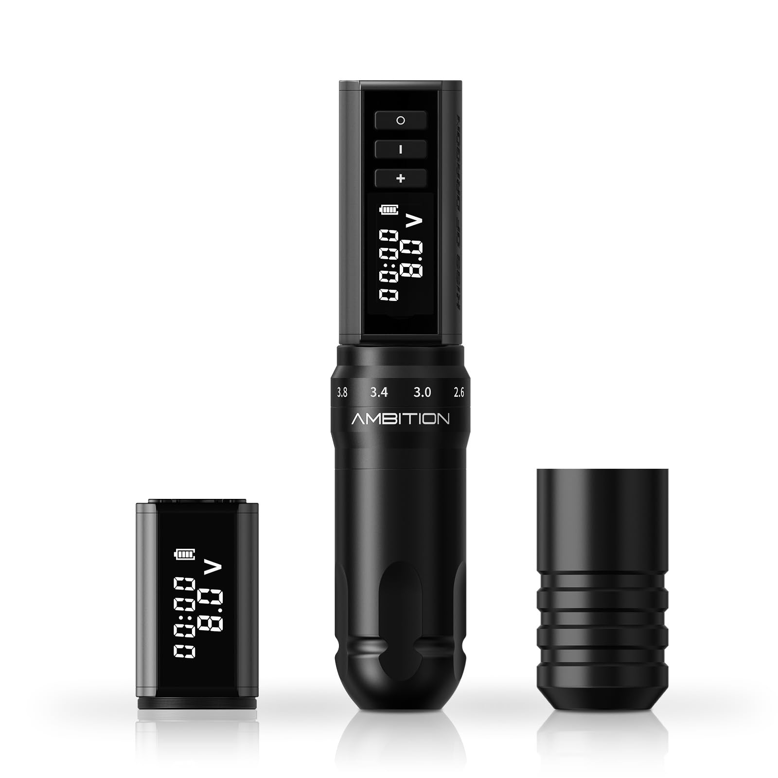 Ambition HUNTER K1 Máquina de Tatuar Inalámbrica, Motor Sin Núcleo, Carrera Ajustable, Batería 1800mAh, Pantalla LED Digital para Profesionales