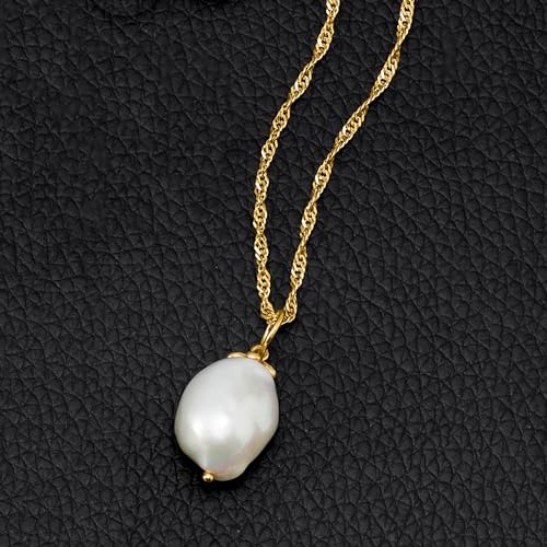 Ross-Simons 12-14mm Cultured Baroque Pearl Pendant Necklace in 18kt Gold Over Sterling3