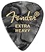 Fender Premium Celluloid Guitar Picks 351 Shape, Black Moto, Extra Heavy, 12-Pack