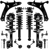 Detroit Axle - 12pc Suspension Kit for 2009-2013 Subaru Forester [Naturally Aspirated] Front 2 Lower Control Arms w/Ball Joint 2 Outer Tie Rods Front Rear 4Struts w/Coil Spring 4 Sway Bars Replacement