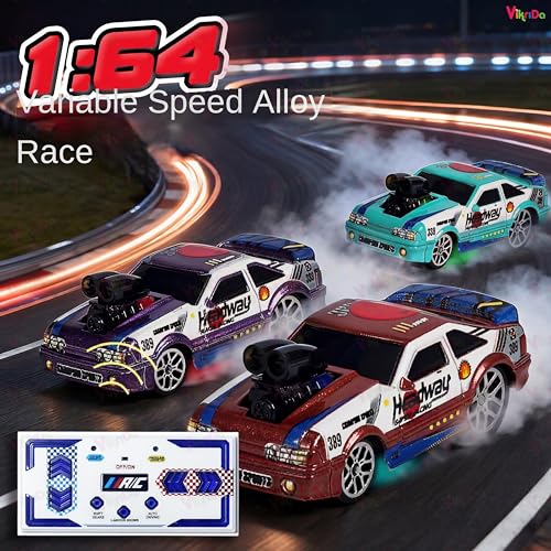 Image of VikriDA Mini Drift RC Car for Kids (Ages 3-10) - 1:64 Scale Metal Body, 3-Speed Remote Control Car, Type-C Charging, 30m Range, 30 Min Playtime