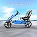 HONEY JOY Pedal Go Kart, 4-Wheel Off Road Pedal Car w/Handbrake & Clutch, 2-Position Adjustable Seat, Ride On Go Cart for Kids, Gift for Boys Girls(Blue)
