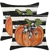 Juego De 2 Fundas De Almohada De Hojas Otoñales Naranjas Otoñales De 18 X 18 Pulgadas Diseno De Hojas Florales De Accion De Gracias Juego De 2