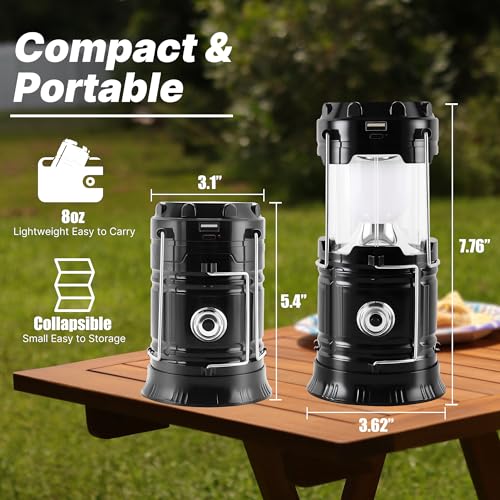 Lichamp Collapsible Portable Solar Camping Lantern, USB Rechargeable LED Flashlight - Survival Kits for Power Outages Hurricane Supplies Emergency, Indoor & Outdoor, 4-Pack by Lichamp - Image 2