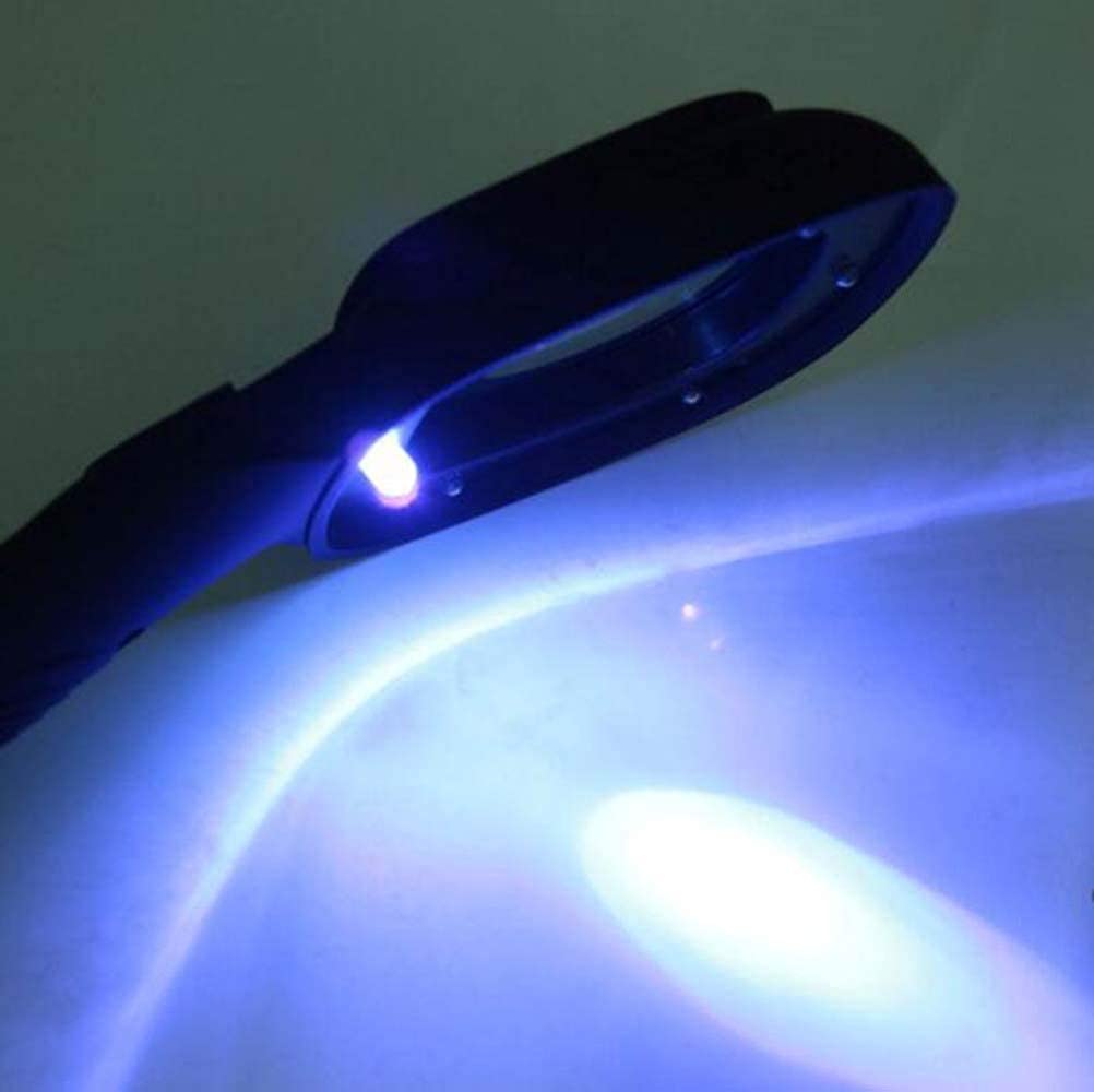 Lupa de Mano con luz LED, Lupa de Mano con iluminación LED, 3 aumentos, la Mejor Lupa con Luces para Personas Mayores, Lectura, Pasatiempos, Manualidades, Oficina, mapas, Joyas, me