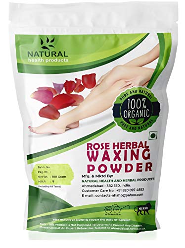 Natural Health Products Rose Flavour Herbal Waxing Powder for Naturally Instant Remover of Hair, D-Tan Skin & Dead cell for All Types of Hair & Skin – 100g