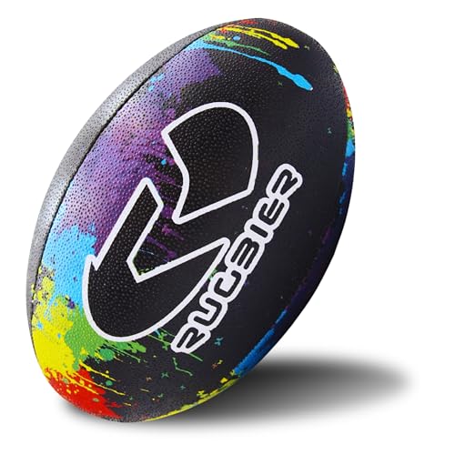 RUGBIER – Balón de Entrenamiento para Rugby - Talla 5 Training – Alta Gama - Entrenamiento y Juego - Categorías Masculinas y Equipos Senior – Multicolors