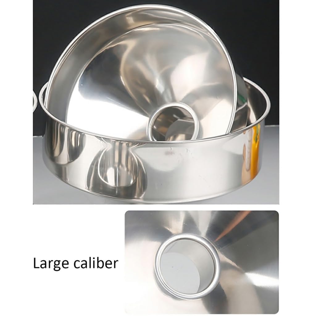ENDECHO DE Acero INOXINO ENDELO Grande BURGO DE CALIBRO Grande para COTICIÓN Use el Embudo de Grado de Alimentos para transferir líquidos y ingrentes Secos, diámetro de 25 cm, Plata, 25/6 cm