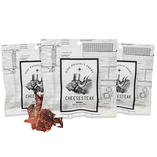 Side Project Jerky Cheesesteak Beef Jerky 2 oz, 3 Count