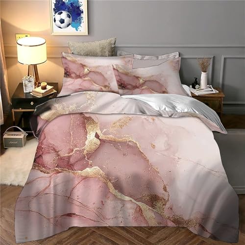 Housse de couette marbre hypoallergénique et parure de lit douce - 6