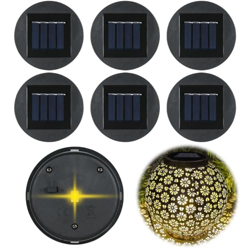 Forhome 6 Pièces Lampes Solaires de Rechange - 8 cm - Étanche IP44 - Panneau Solaire de Rechange pour Lanterne Solaire, pour Lanterne Solaire pour Jardin...